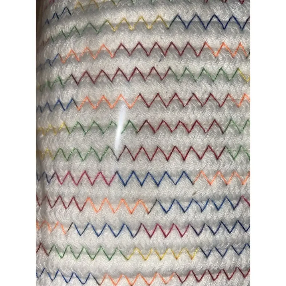 MOONGLOW Rainbow Cotton Woven Basket Storage Box W/ Handles Large 19x13